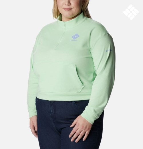 Columbia Trek French Terry Half Zip Gensere Dame Mint | Plus Size 43756J